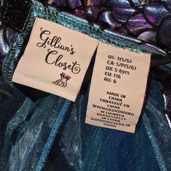 Gillians Closet Mermaid Dress Headband Tulle Tutu Size Small 5 to 6 yrs - Picture 9 of 16